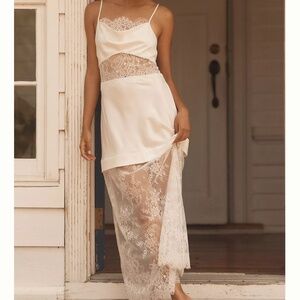 Rya Collection Felicia Satin & Lace Maxi Dress